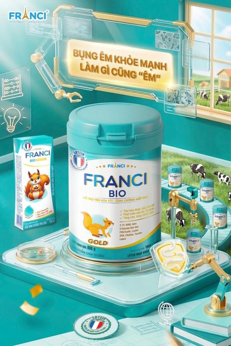 Franci Bio nâng niu hệ tiêu hóa con khỏe mạnh