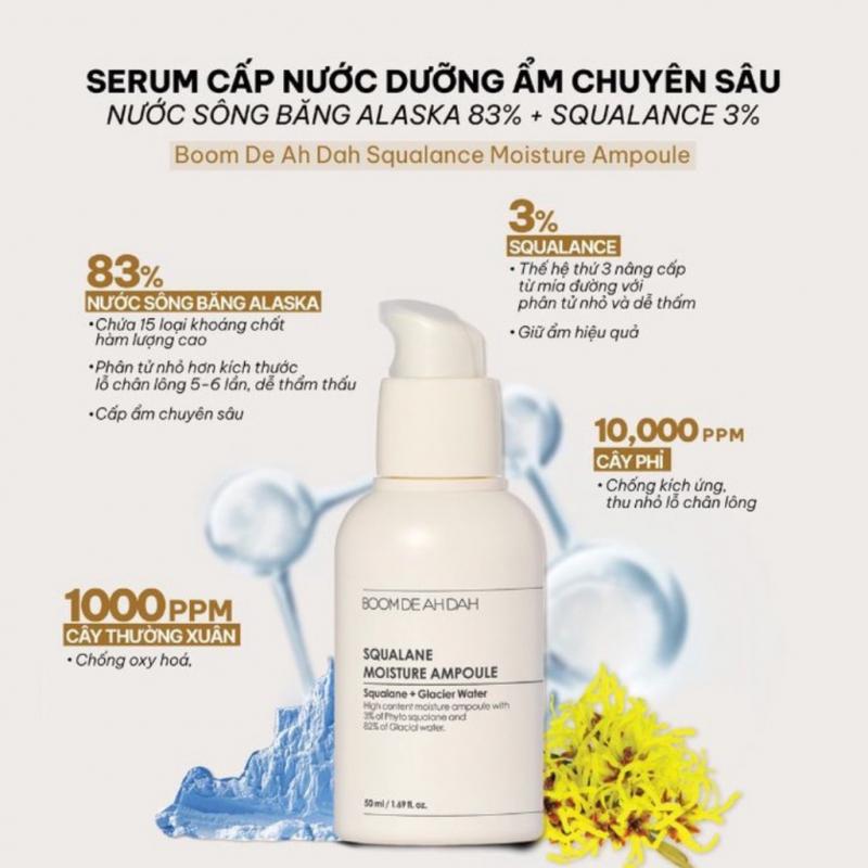 Bộ đôi Serum Boom De Ah Dah Niacinamide 10% + Nước Sông Băng Alaska Squalance Ampoule