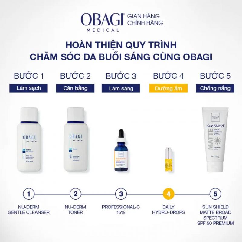 Bộ đôi Serum Obagi Professional-C 15% và Serum cấp nước dưỡng ẩm phục hồi da Daily Hydro-Drops