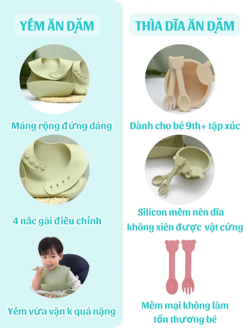 Bộ dụng cụ ăn dặm cho bé của ANBE VIỆT NAM