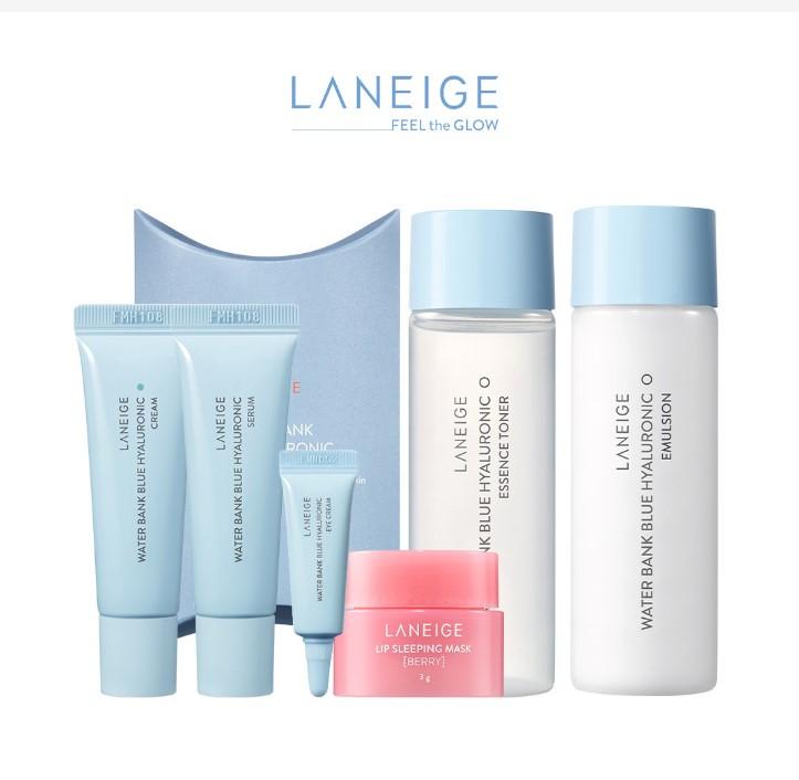 Bộ dưỡng ẩm và làm sạch da Laneige Water Bank Blue HA Kit Oily