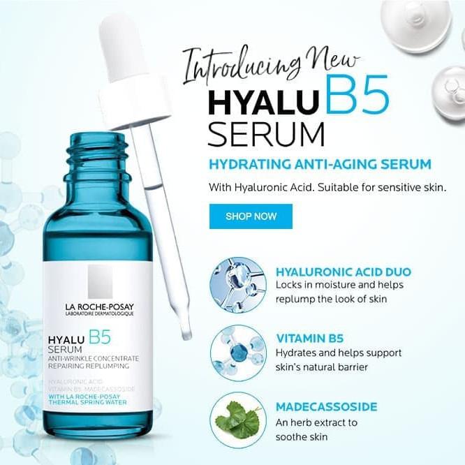 Bộ dưỡng chất chuyên sâu giúp hỗ trợ quá trình tái tạo da La Roche-Posay Hyalu B5 Serum