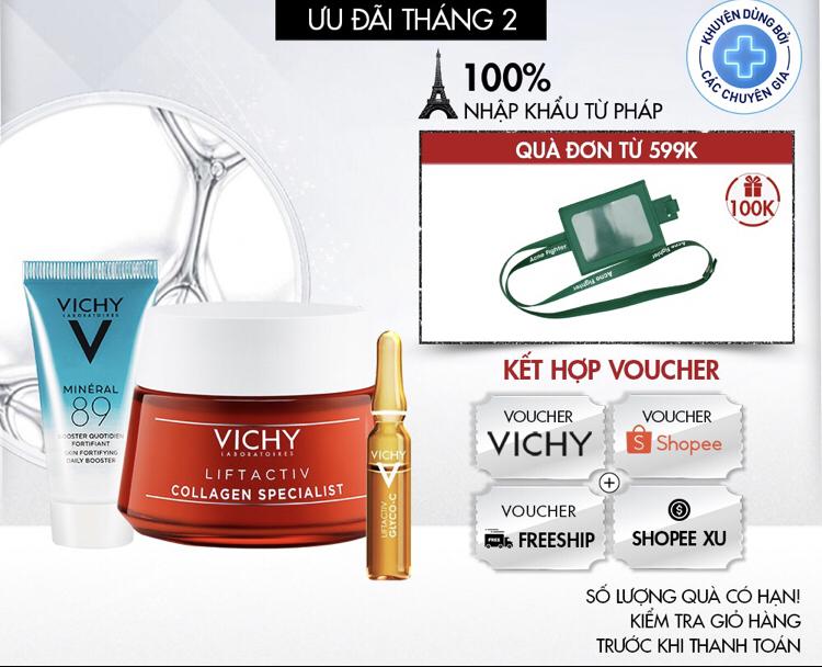 Bộ kem dưỡng săn chắc, ngăn ngừa lão hóa, làm sáng da Vichy Liftactiv CollagenSpecialist