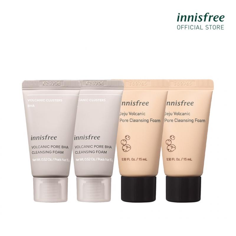 Sữa rửa mặt làm sạch da từ đá tro núi lửa innisfree Volcanic Cleansing Set