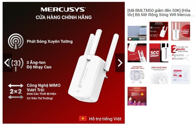 Bộ kích sóng Wifi Mercusys MW300RE