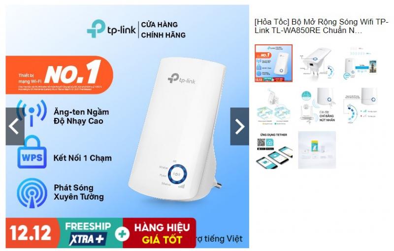 Bộ kích sóng Wifi TP-Link TL-WA850RE