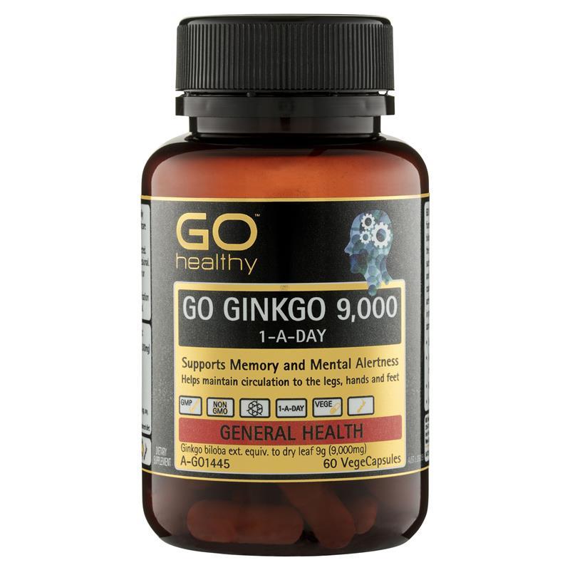 Bổ não Go Healthy Ginkgo 9000+ hoạt huyết dưỡng não tăng cường tuần hoàn não cải thiện trí nhớ tăng khả năng tập trung