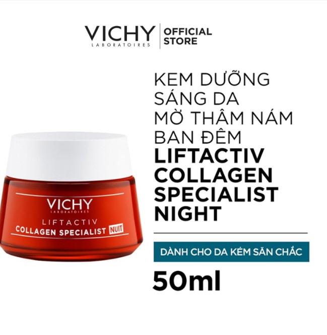 Bộ sản phẩm chăm sóc da làm sáng, giảm thâm nám ban đêm Vichy Liftactiv Collagen Nuit