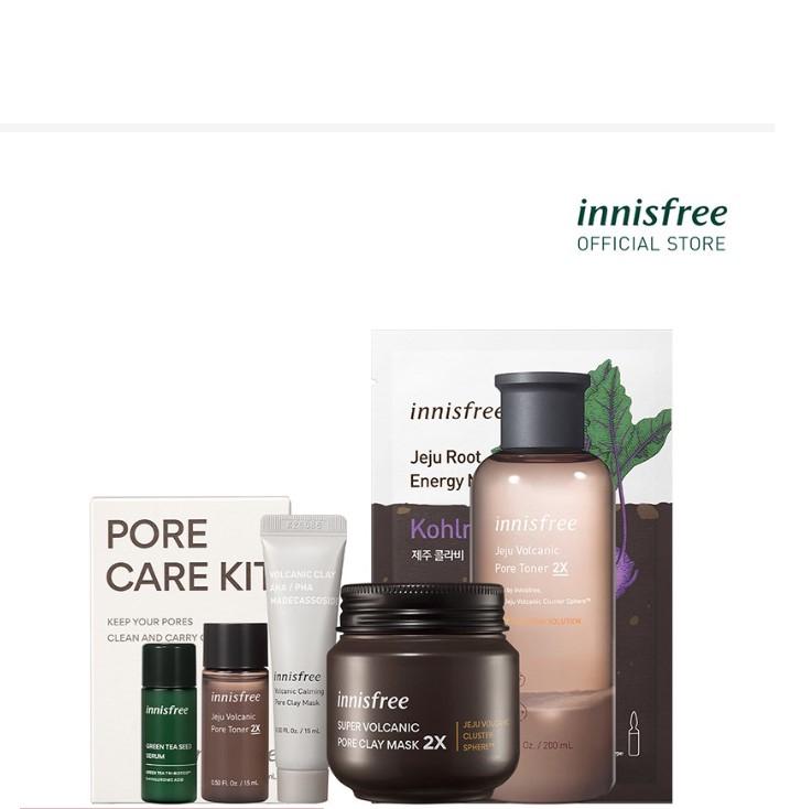 Bộ sản phẩm chăm sóc và se khít lỗ chân lông innisfree Jeju Volcanic Pore 2X