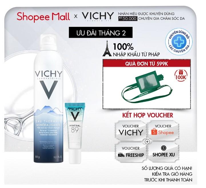 Bộ sản phẩm làm dịu, cấp ẩm và phục hồi da Vichy Mineralizing Thermal Water