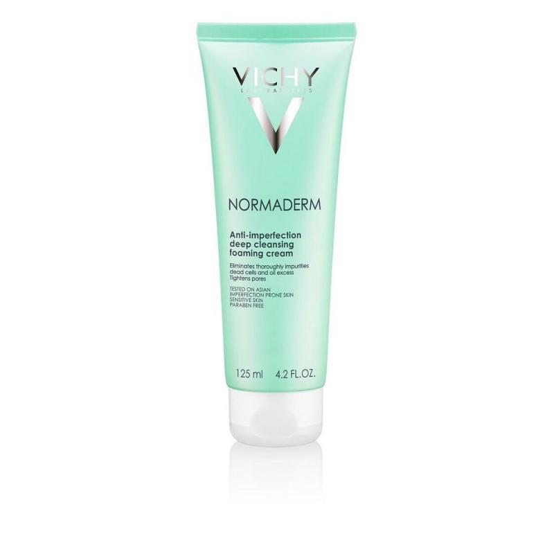 Bộ sản phẩm Sữa rửa mặt dạng kem giúp ngừa mụn & se khít lỗ chân lông Vichy Normaderm Foaming Cream