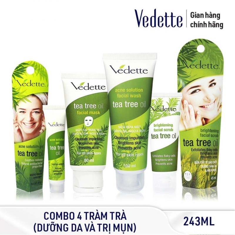 Bộ sản phẩm Tràm Trà Vedette Tea Tree Oil giảm và ngừa mụn hiệu quả