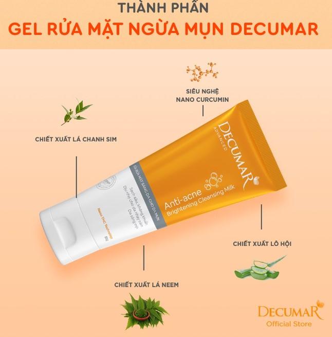 Gel rửa mặt ngừa mụn Decumar Clean