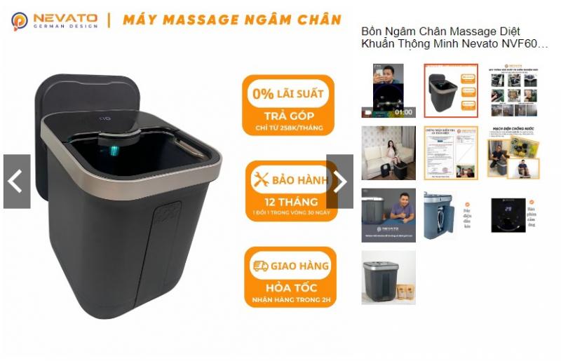 Bồn massage ngâm chân diệt khuẩn thông minh Nevato NVF605