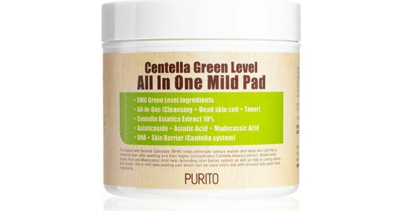Bông Tẩy Da Chết Purito Centella Green Level All In One Mild Pad Chiết Xuất Rau Má