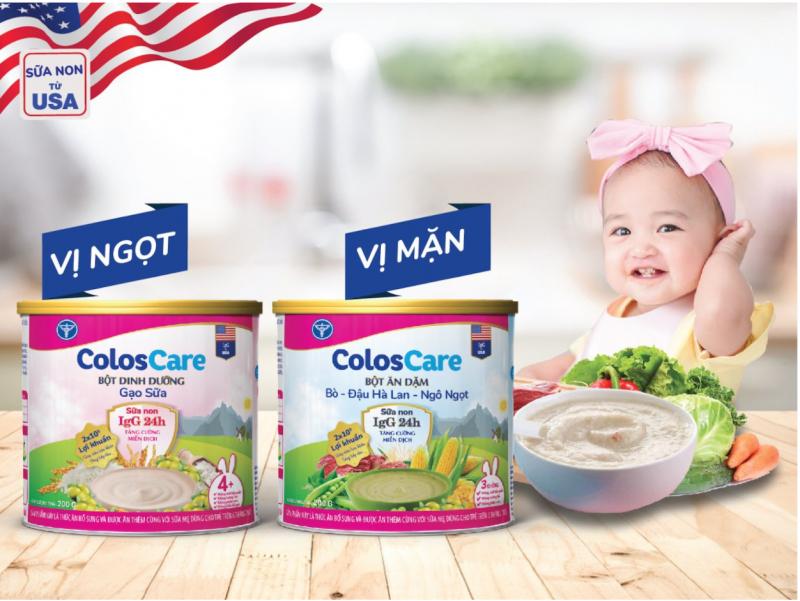 Bột ăn dặm ColosCare - bổ sung sữa non 24h từ Mỹ