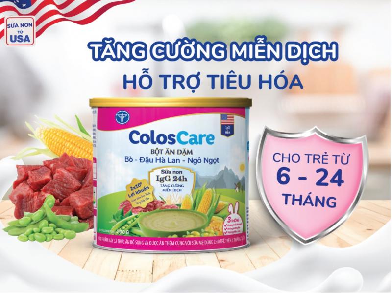 Bột ăn dặm ColosCare - bổ sung sữa non 24h từ Mỹ