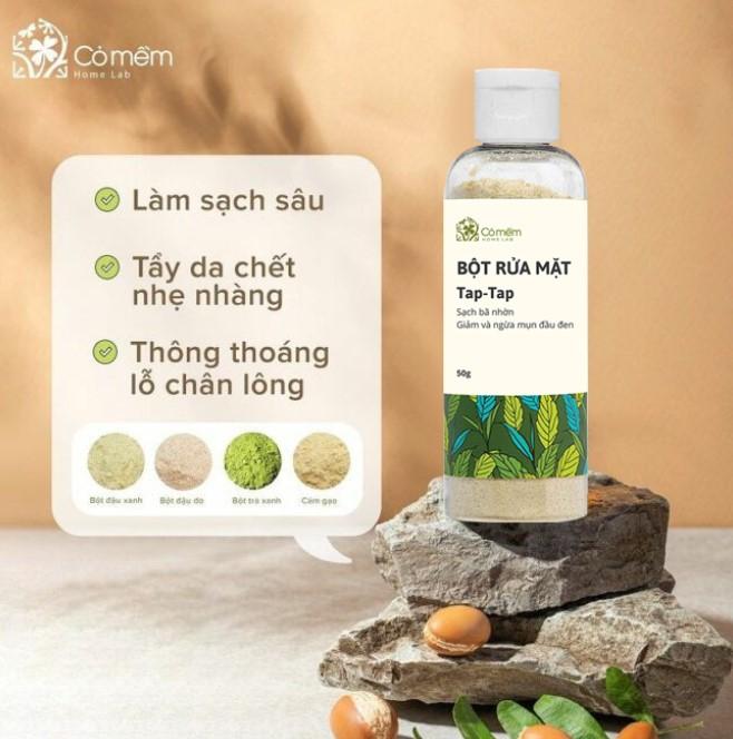 Bột rửa mặt Taptap giảm mụn ẩn, mụn đầu đen Cỏ Mềm 50g