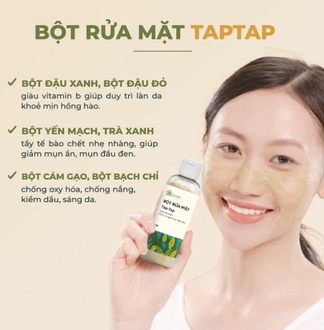 Bột rửa mặt Taptap giảm mụn ẩn, mụn đầu đen Cỏ Mềm 50g