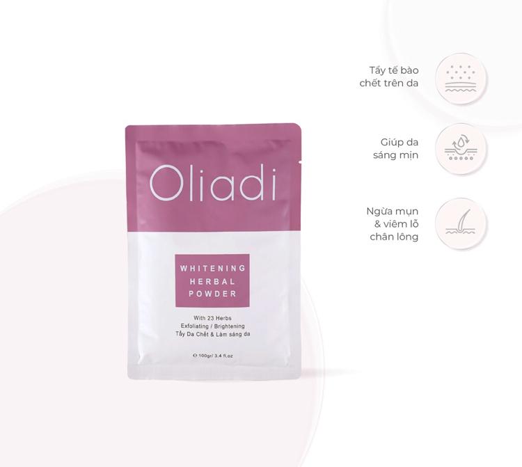 Bột tắm trắng 23 vị thảo mộc Oliadi 3 túi 300g