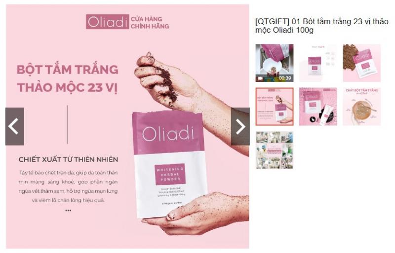 Bột tắm trắng 23 vị thảo mộc Oliadi