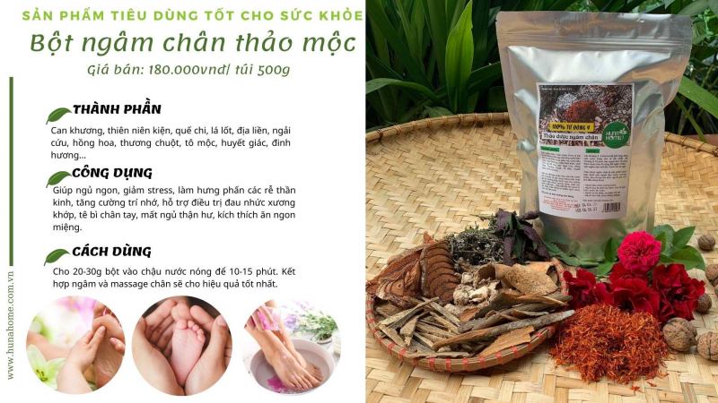 Bột thảo dược ngâm chân Huna