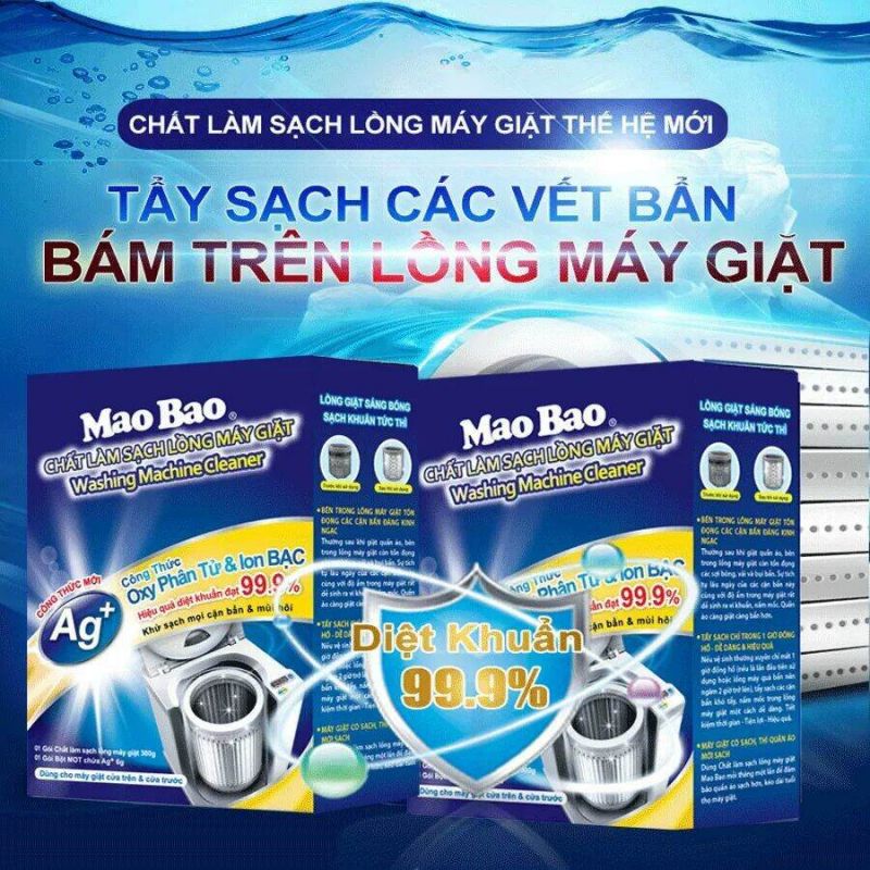 Bột vệ sinh lồng máy giặt Mao Bao Oxy phân tử & Ag+