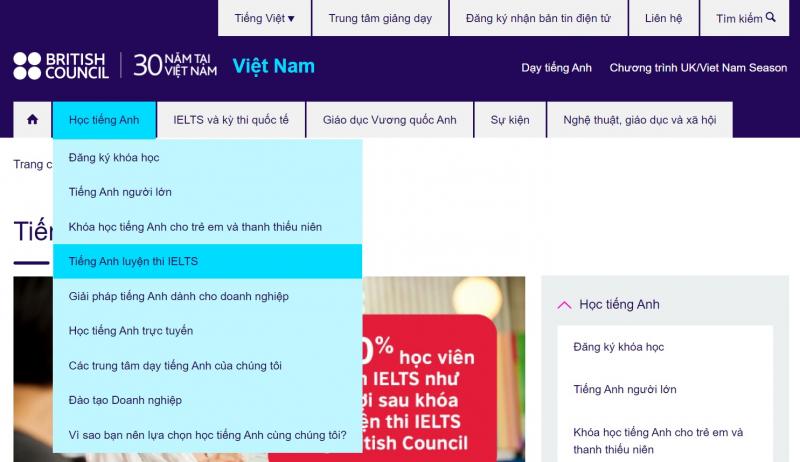 Trang web British Council