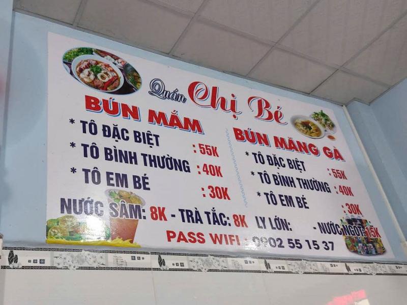 Menu Bún Mắm - Bún Măng Gà CHỊ BÉ