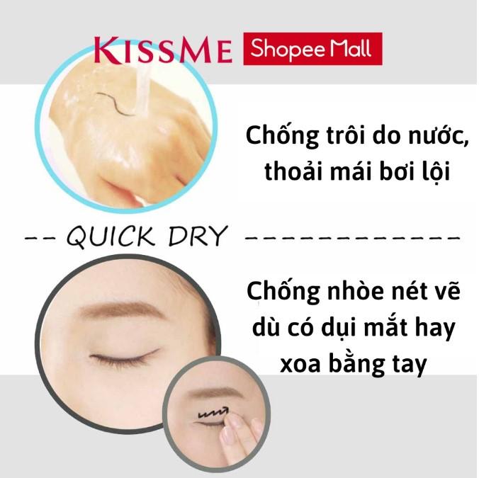 Bút kẻ mắt nước chống trôi Kissme Heroine Make Smooth Liquid Eyeliner Super Keep