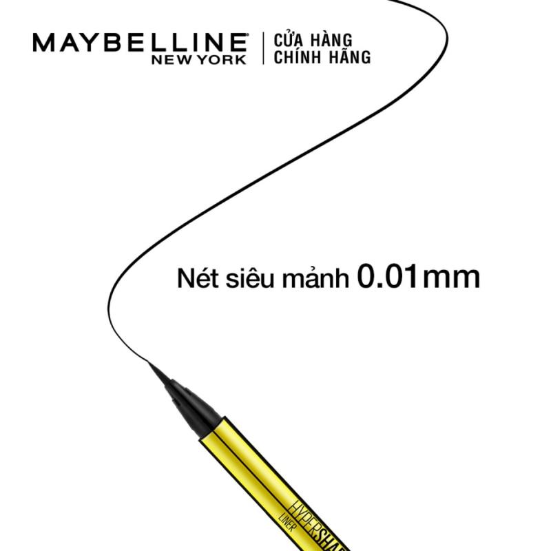 Bút kẻ mắt nước siêu sắc mảnh không lem không trôi Maybelline New York HyperSharp Liner Đen