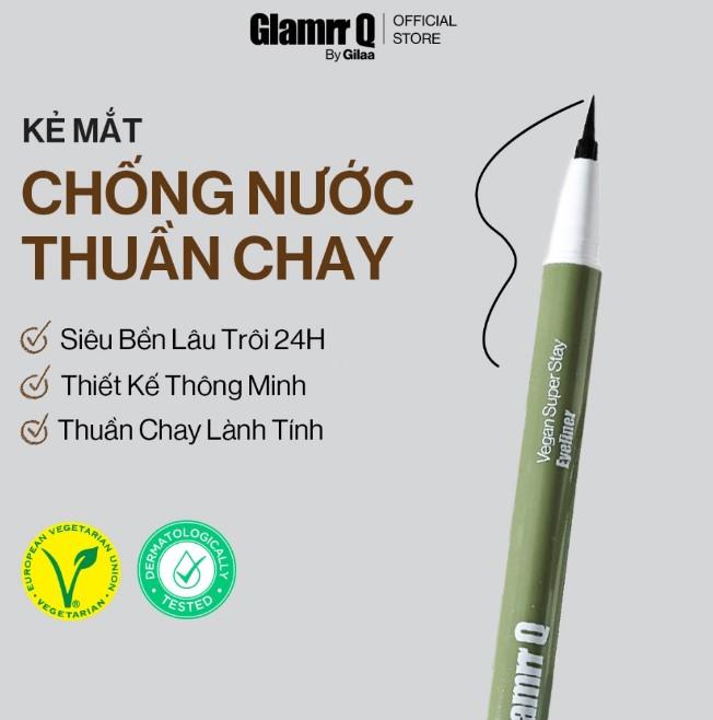 Bút kẻ mắt thuần chay Glamrr Q Vegan Super Stay Eyeliner