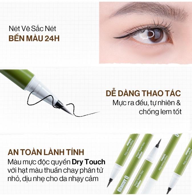 Bút kẻ mắt thuần chay Glamrr Q Vegan Super Stay Eyeliner