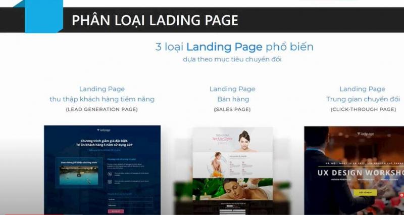 Các loại Landing Page thường dùng