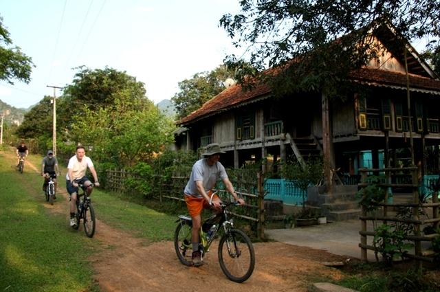 Bicycles are a means of transportation in Mai Chau