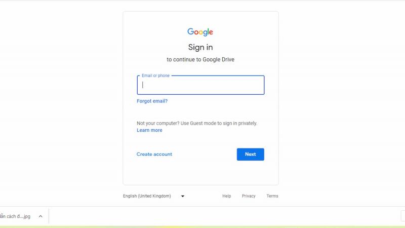 Cách đăng nhập vào Google Drive