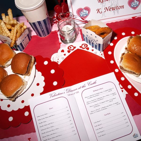 Menu cho ngày Valentine của nhà hàng White Castle