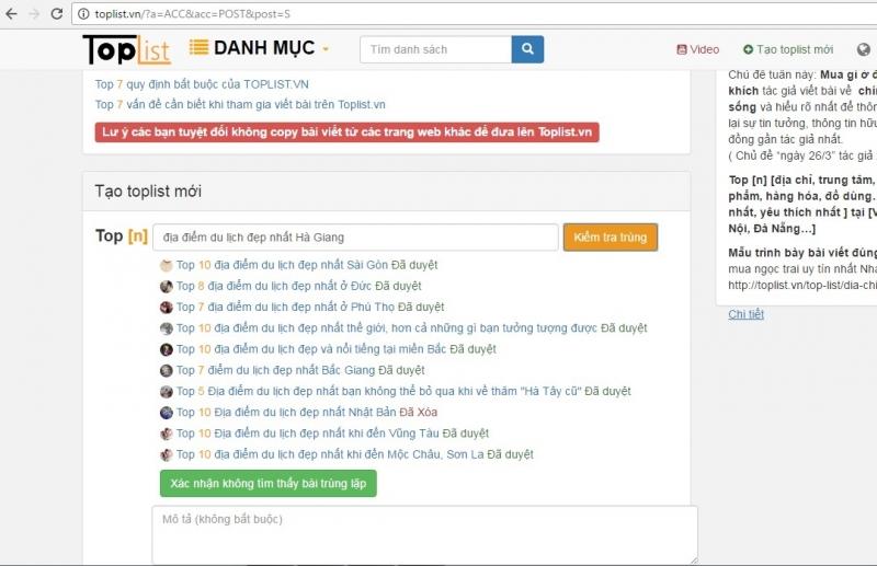 Kiểm tra bằng công cụ Toplist.vn không phát hiện bài trùng
