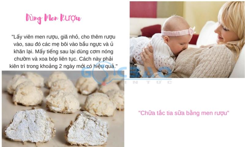 Cách trị tắc tia sữa bằng men rượu