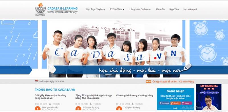 Website luyện thi đại học Cadasa.vn