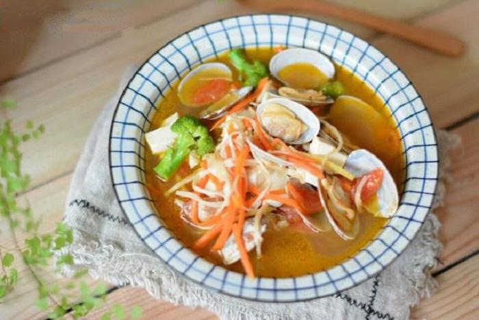 Canh ngao nấu nấm