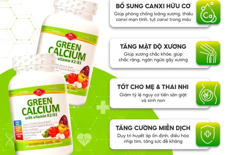 Canxi hữu cơ Olympian Labs Green Calcium