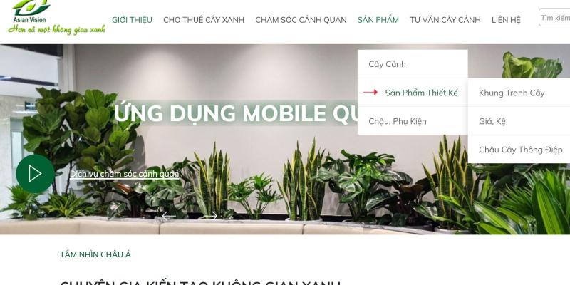 Website Cây cảnh nội thất