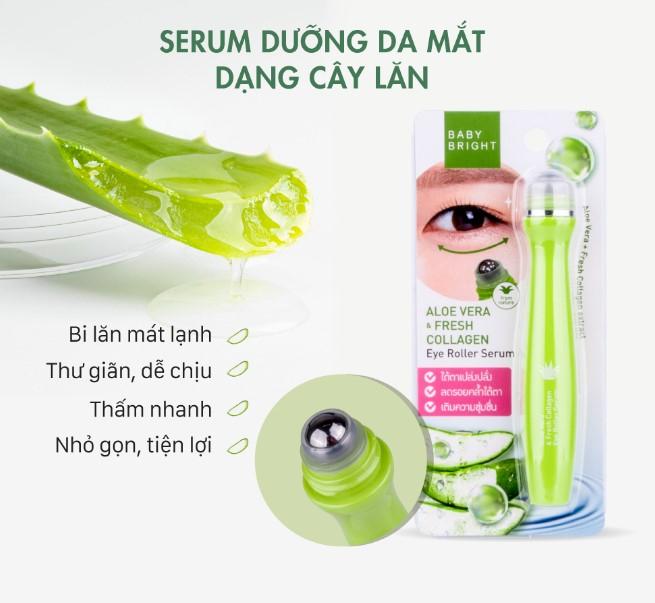 Cây lăn mắt Baby Bright Aloe Vera & Fresh Collagen Eye Roller Serum