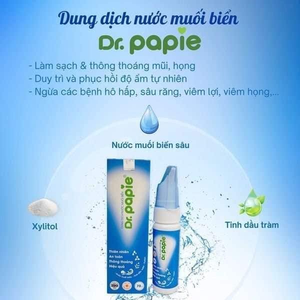 Chai xịt nước muối biển sâu Dr.Papie