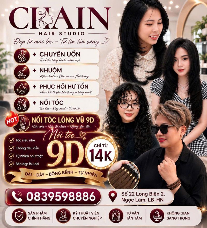 Khách hàng sau khi làm tóc tại Chain Hair Salon