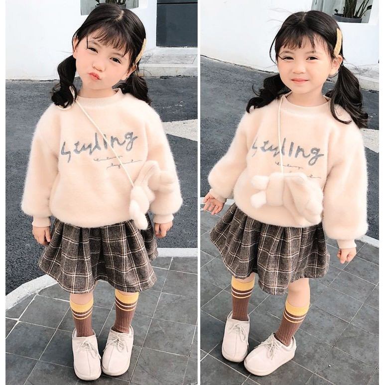 Bộ Váy Cho Bé Gái Mùa Xuân Và Mùa Thu Váy Vest Len Phiên Bản Hàn Quốc Cho Trẻ  Em + Áo Khoác Dưới Bộ Váy Hai Dây Cho Nữ | Lazada.vn