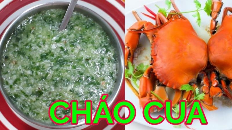 Cháo cua đồng mồng tơi