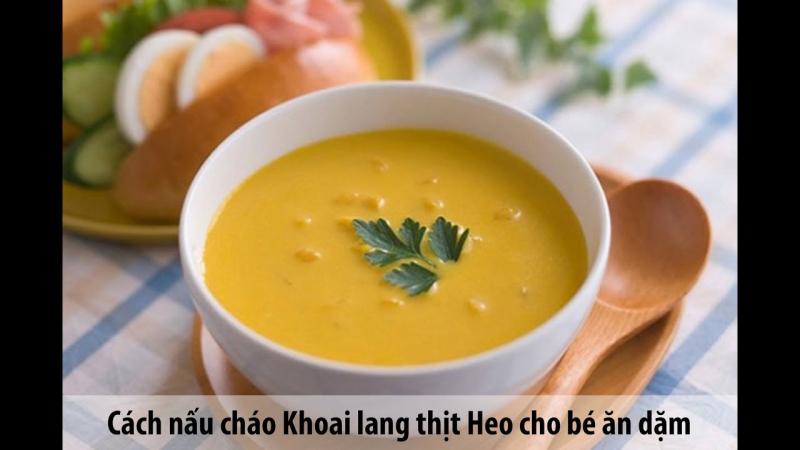 Cháo khoai lang thịt heo