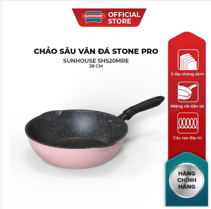 Chảo sâu vân đá Stone Pro Sunhouse SHS20MRE